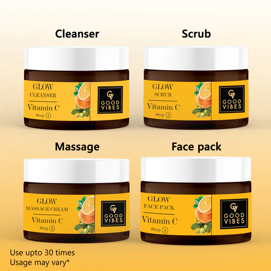 Good Vibes Vitamin C Glow Facial Kit | 4-Step Brightening Facial for Radiant Skin – 40g - Image 10