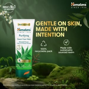 Himalaya Purifying Neem Face Wash with Turmeric – Clears Pimples, Prevents Acne & Gently Cleanses - 150 ml