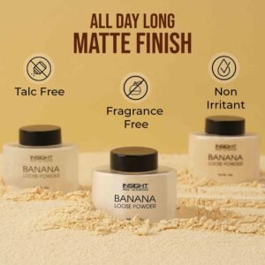 INSIGHT Banana Loose Powder – Long-Lasting Coverage, Oil-Absorbing, Lightweight Finish, 40g