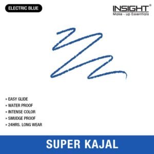 INSIGHT Super Kajal Electric Blue – 24Hr Long Stay, Waterproof, Smudgeproof | 1.7g