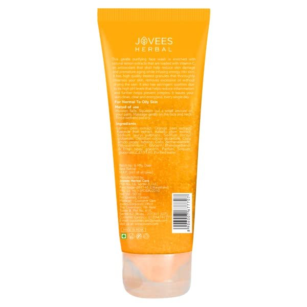 Jovees Herbal Lemon Face Wash | Skin Brightening, Oil Control & Dark Spot Reduction – 120ml - Image 2