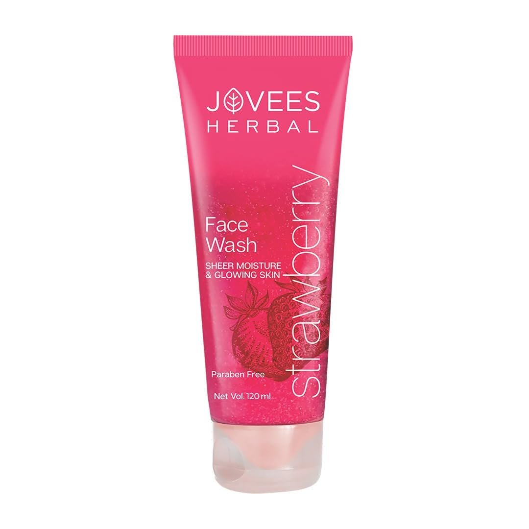 Jovees Strawberry Face Wash | Hydrating, Brightening & Anti-Pigmentation Cleanser – 120ml