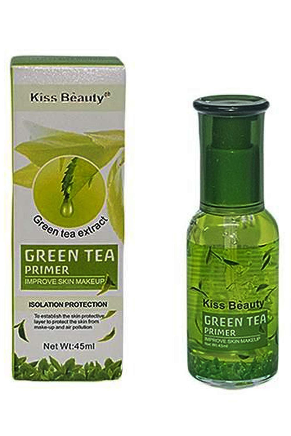Kiss Beauty Green Tea Primer – Moisturizing, Anti-Pollution, Easy-Absorb Cream, 45ml - Image 2