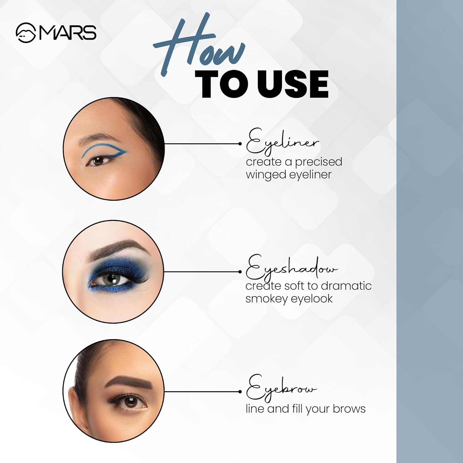 MARS 2-in-1 Hue Gel Eyeliner – Black & Blue, Waterproof, Smudge-Proof, Long-Lasting 24H, with Dual Brush Set, 6g - Image 5