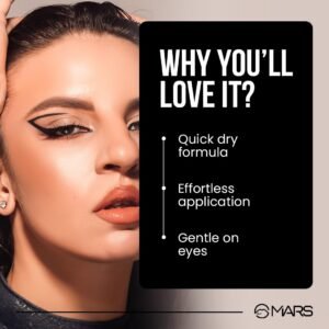 MARS City Stroke Charming Eyes Liquid Eyeliner – Smudge-Proof, Quick-Dry, Matte Black, 1ml