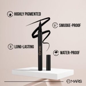 MARS City Stroke Charming Eyes Liquid Eyeliner – Smudge-Proof, Quick-Dry, Matte Black, 1ml