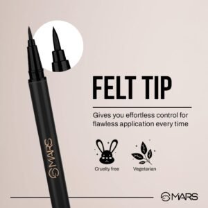 MARS City Stroke Charming Eyes Liquid Eyeliner – Smudge-Proof, Quick-Dry, Matte Black, 1ml