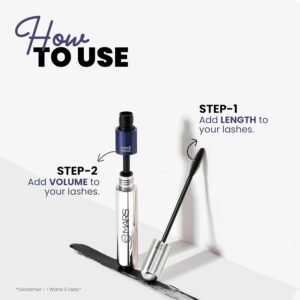 MARS Double Trouble Mascara – 2-in-1 Volumizing & Lengthening, Waterproof, Long-Lasting, 15ml