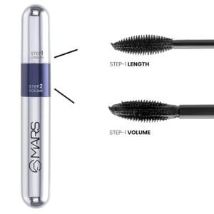 MARS Double Trouble Mascara – 2-in-1 Volumizing & Lengthening, Waterproof, Long-Lasting, 15ml