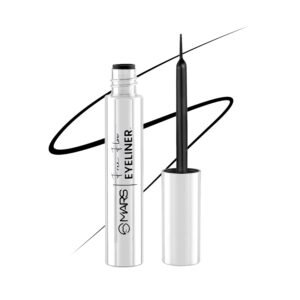 MARS Free Flow Eyeliner – Demi Matte Finish, Long-Lasting, Smudge-Proof, Quick Dry, Black, 6ml