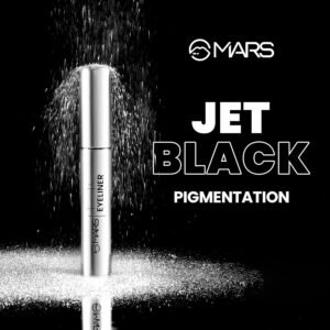 MARS Free Flow Eyeliner – Demi Matte Finish, Long-Lasting, Smudge-Proof, Quick Dry, Black, 6ml