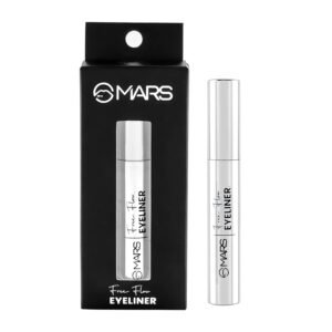 MARS Free Flow Eyeliner – Demi Matte Finish, Long-Lasting, Smudge-Proof, Quick Dry, Black, 6ml