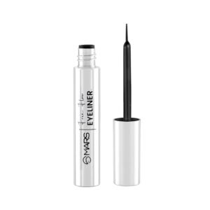 MARS Free Flow Eyeliner – Demi Matte Finish, Long-Lasting, Smudge-Proof, Quick Dry, Black, 6ml