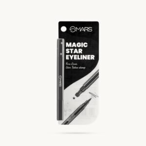 MARS Magic Star Pen Eyeliner with Star Stamp – Dual-Ended, Matte Black, Smudge-Proof, Water-Resistant, 7.5ml