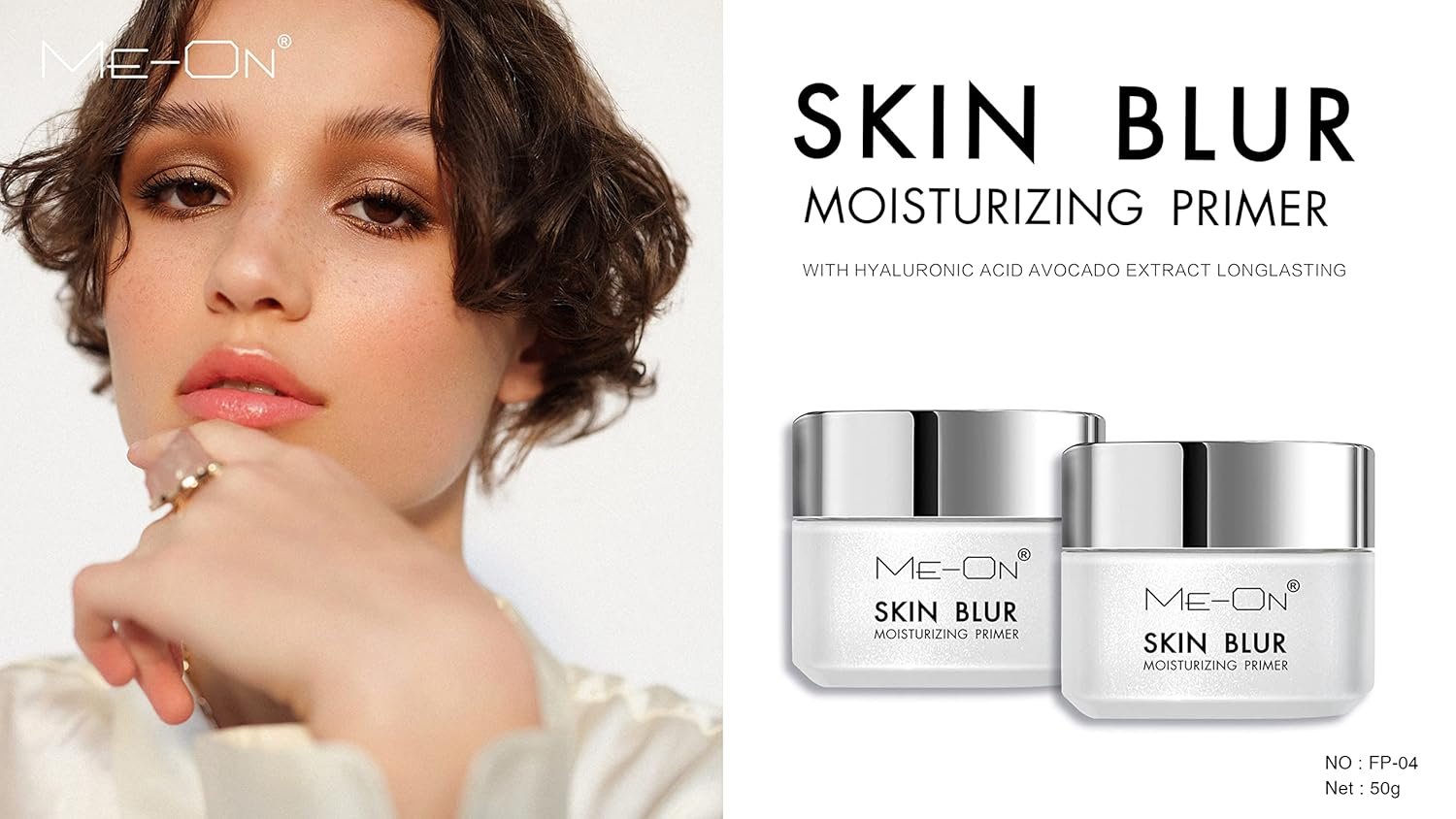 ME-ON Skin Blur Moisturizing Primer – Hydrating, Nourishing & Makeup-Ready Base with Hyaluronic Acid & Avocado Extracts, 50g - Image 4