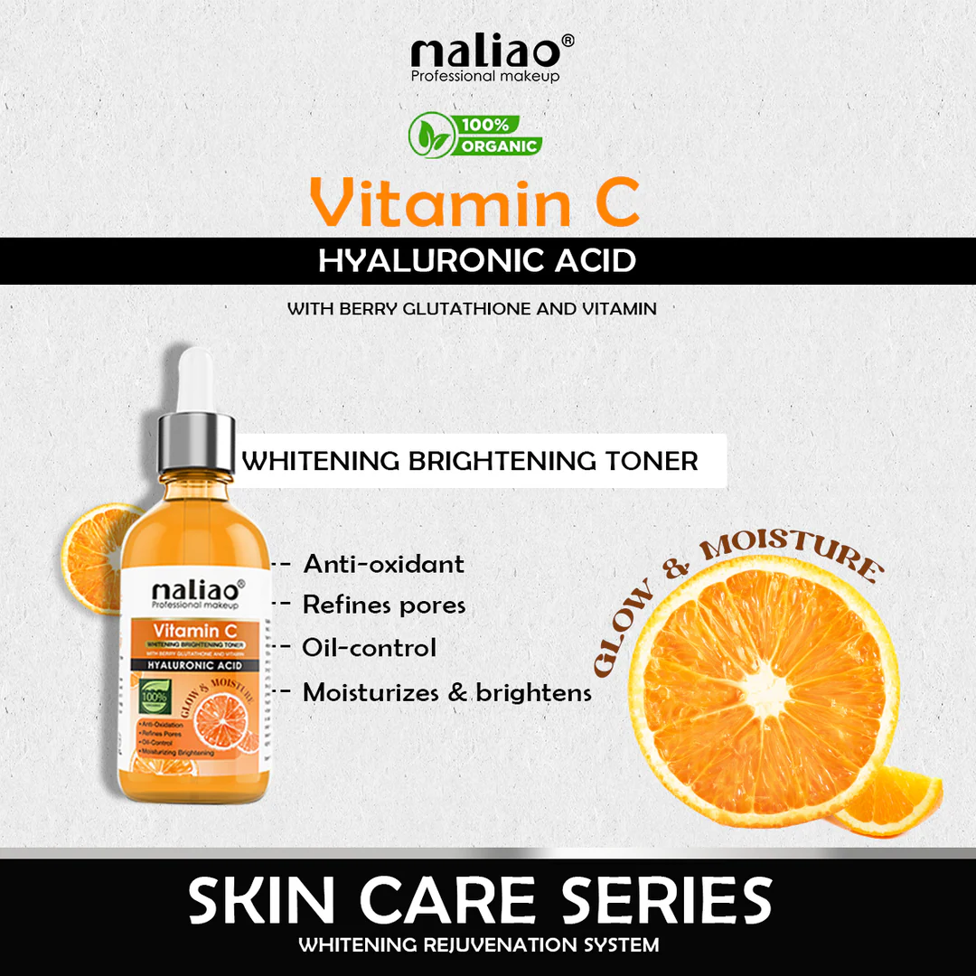 Maliao 5-Piece Vitamin C Skin Care Set | Sunscreen, Serum, Face Wash, Whitening Cream & Toner – 330g - Image 7