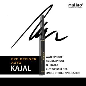 Maliao Eye Definer Auto Kajal – Jet Black, Long Lasting Waterproof & Smudge-Proof | 1.2g