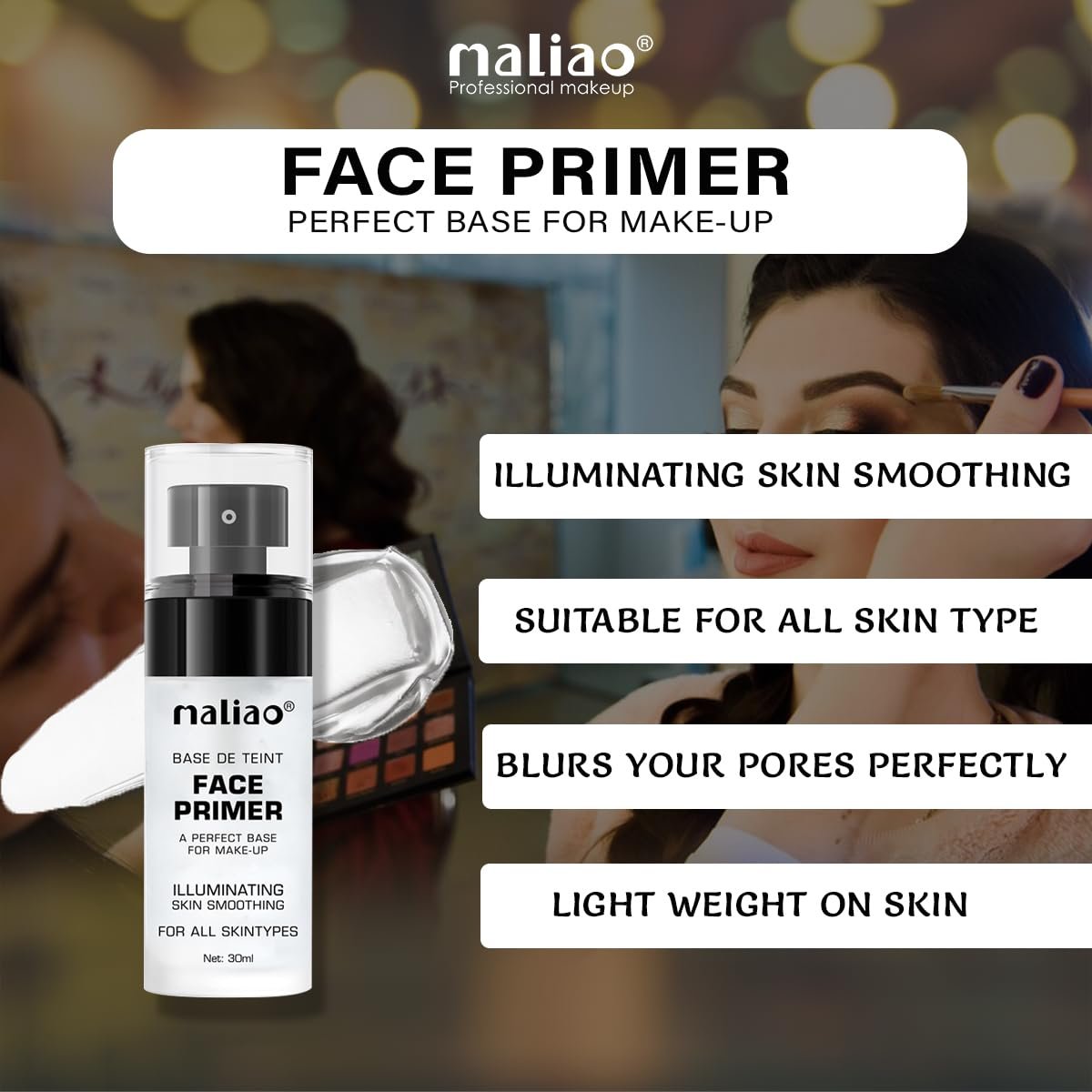Maliao Face Primer – Smooth, Moisturizing, Pore-Minimizing Makeup Base, 30ml - Image 3