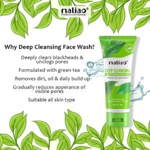 Maliao Green Tea Face Wash | Deep Cleansing, Oil Control & Acne Care – 130 g