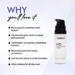 Maliao HD High Definition Primer – Pore-Minimizing, Mattifying, Long-Lasting Makeup Base, 15ml