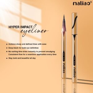 Maliao Hyper Impact Eyeliner – Intense Black, Waterproof & Smudge-Proof, Long-Lasting Quick-Dry Formula | 1.2g