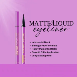Maliao Liner Pen Matte Liquid Eyeliner – Matte Black, Waterproof & Smudge-Proof, Precision Felt Tip | 1.2g