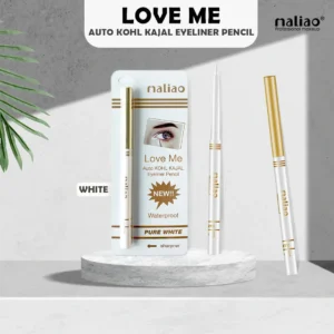 Maliao Love Me Auto Kohl Kajal Eyeliner – Pure White, Waterproof & Smudge-Proof | 10g