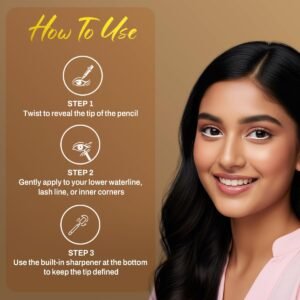 Maliao Love Me Auto Kohl Kajal Eyeliner – Pure White, Waterproof & Smudge-Proof | 10g