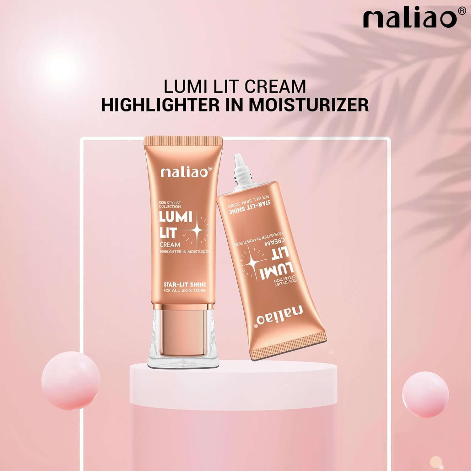Maliao Lumi Lit Cream Highlighter – Moisturizing Glow Enhancer (Golden Tint) – 30g - Image 3