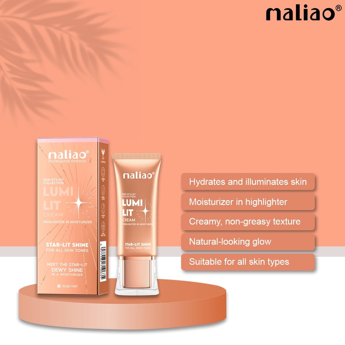 Maliao Lumi Lit Cream Highlighter – Moisturizing Glow Enhancer (Golden Tint) – 30g - Image 4