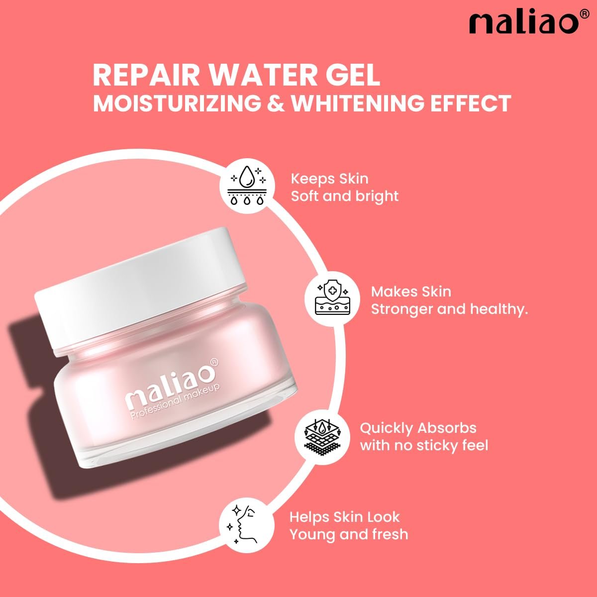 Maliao Repair Water Gel Moisturizer – Hydrating & Brightening Face Gel – 50g - Image 3