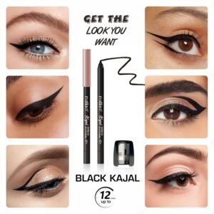 Maliao Super HD Black Kajal – 12H Long Lasting, Waterproof & Matte Finish | 1.3g