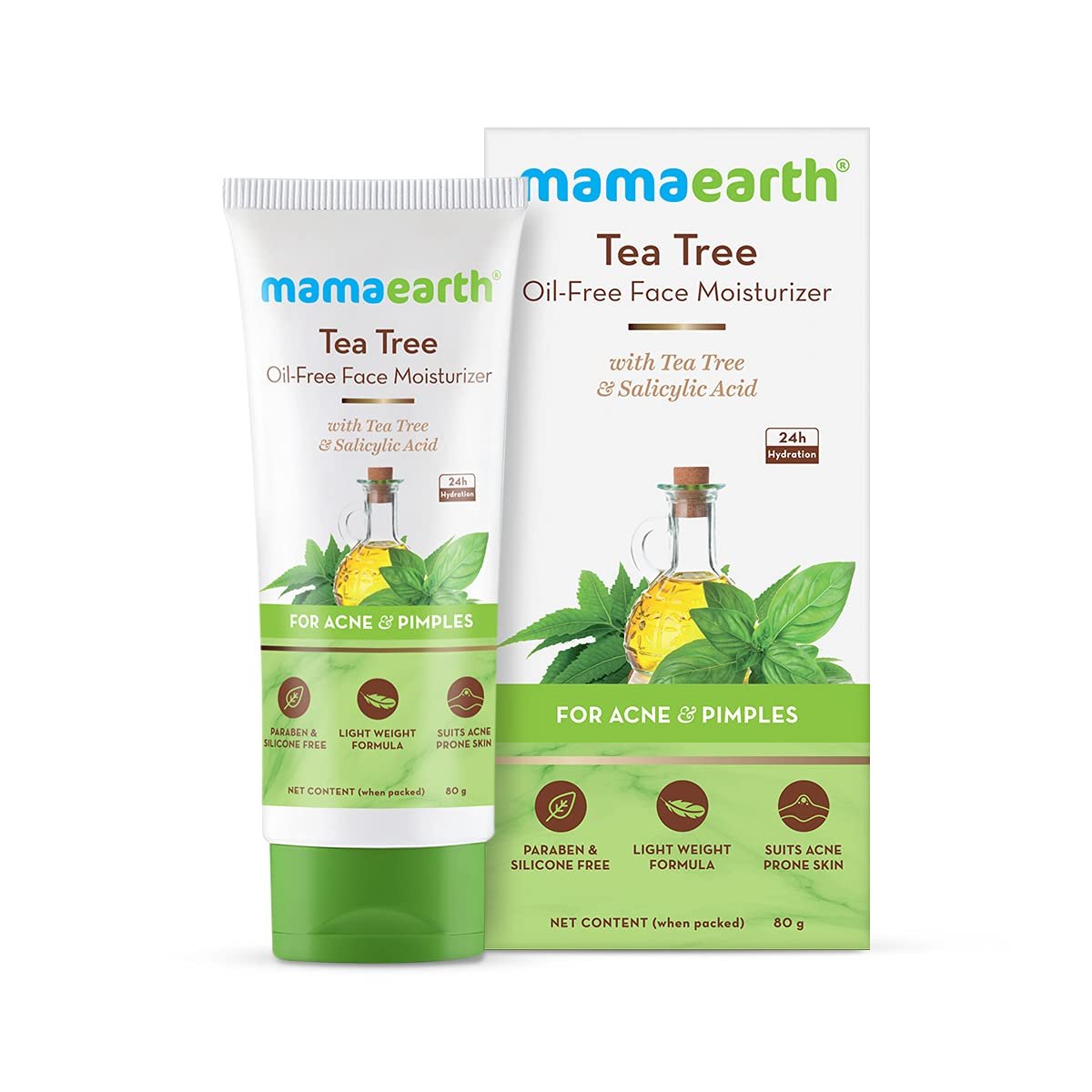 Mamaearth Tea Tree Oil-Free Moisturizer – With Salicylic Acid for Acne & Oily Skin – 80g - Image 6