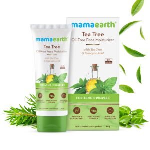 Mamaearth Tea Tree Oil-Free Moisturizer – With Salicylic Acid for Acne & Oily Skin – 80g