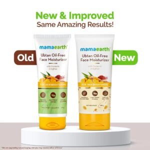 Mamaearth Ubtan Oil-Free Face Moisturizer with Turmeric & Saffron – Brightening & Lightweight – 80g