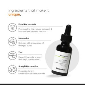 Minimalist 10% Niacinamide Face Serum – Oil Control, Anti-Acne & Blemish Treatment – 30ml