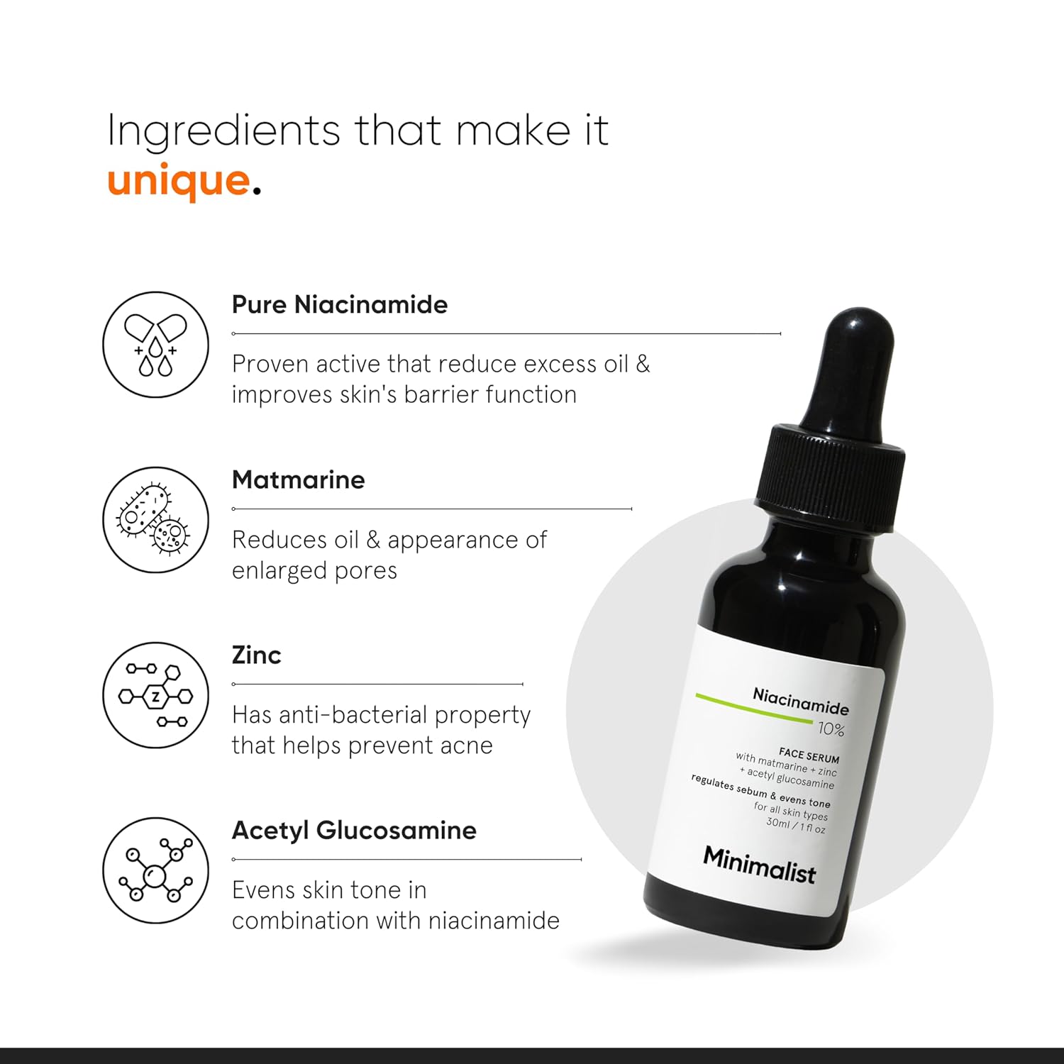 Minimalist 10% Niacinamide Face Serum – Oil Control, Anti-Acne & Blemish Treatment – 30ml - Image 3