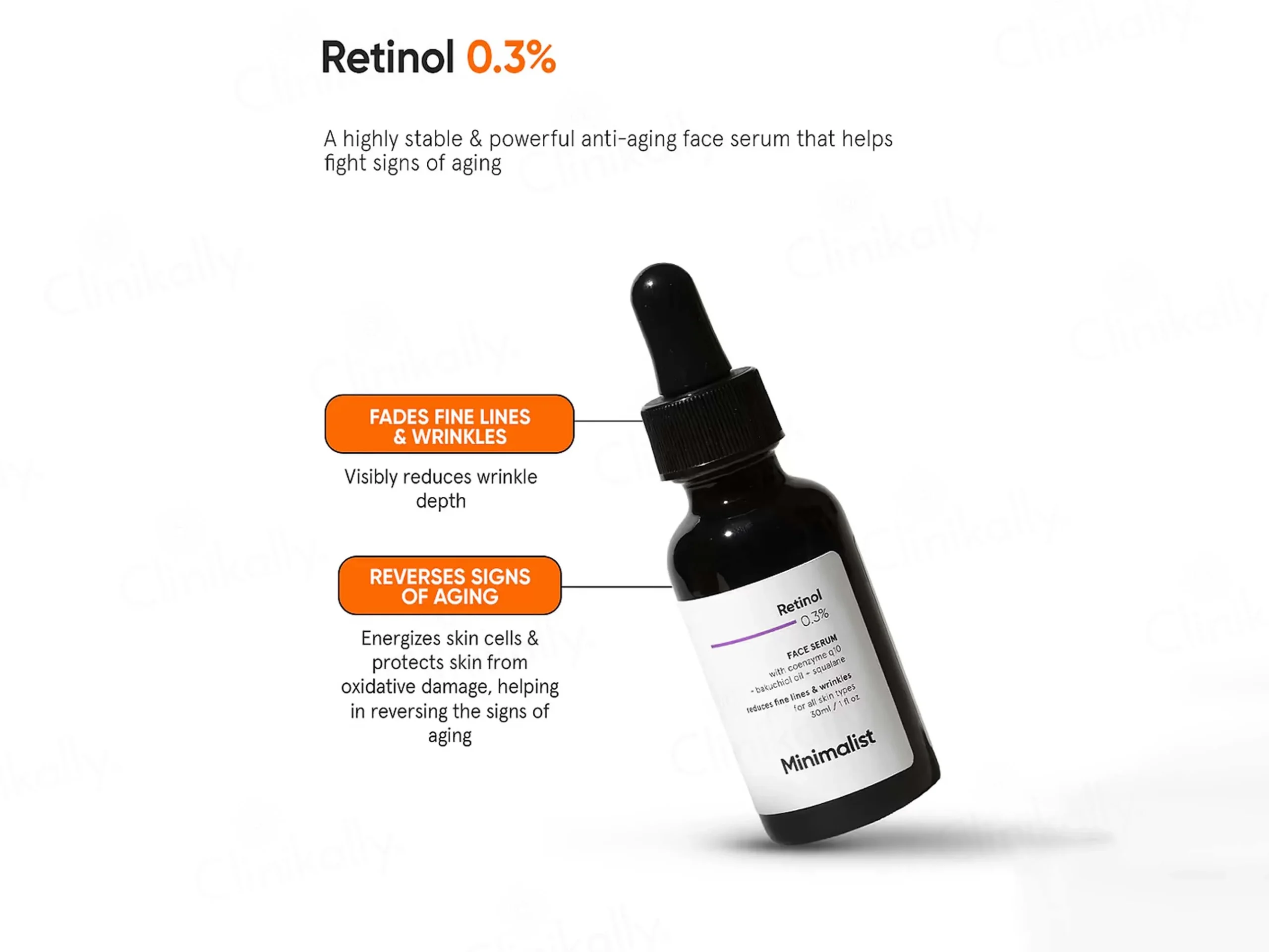 Minimalist Retinol 0.3% Serum – Reduces Fine Lines, Wrinkles & Uneven Skin Tone – 30ml - Image 2