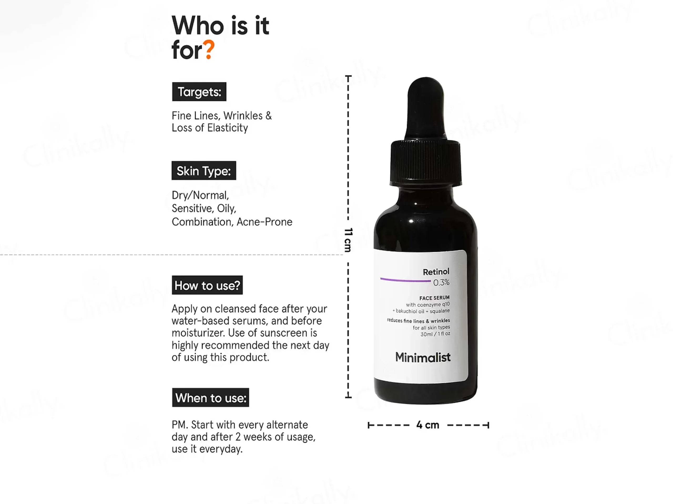 Minimalist Retinol 0.3% Serum – Reduces Fine Lines, Wrinkles & Uneven Skin Tone – 30ml - Image 3
