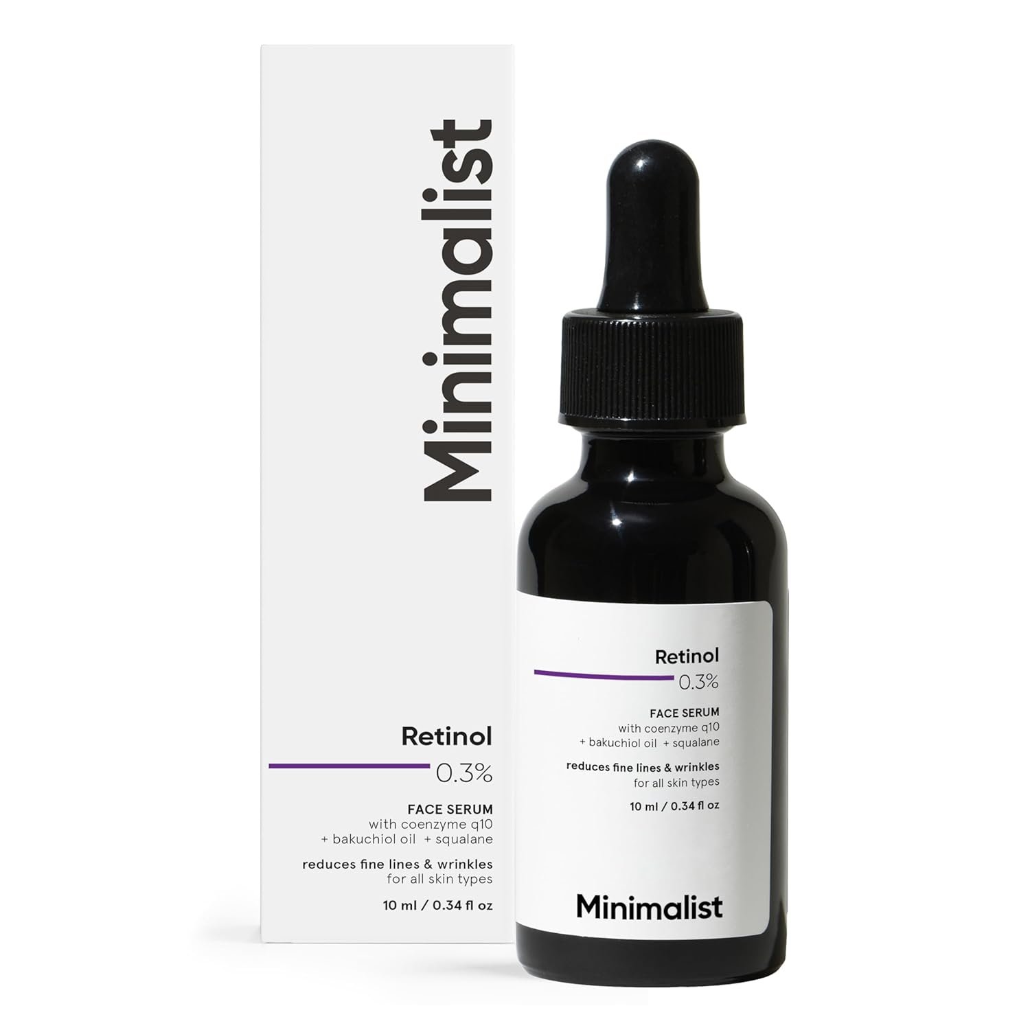 Minimalist 0.3% Retinol Serum – Anti-Aging with Q10 for Fine Lines & Wrinkles – 30ml