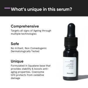 Minimalist Retinol Serum 0.3% with Q10 – Anti-Aging, Reduces Fine Lines & Wrinkles – 10ml