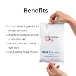 O3+ Shine & Glow Mono Dose Facial Kit | Brightening & Cleansing Skincare – 32g + 6ml
