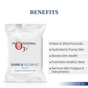 O3+ Shine & Glow Mono Dose Facial Kit | Brightening & Cleansing Skincare – 32g + 6ml