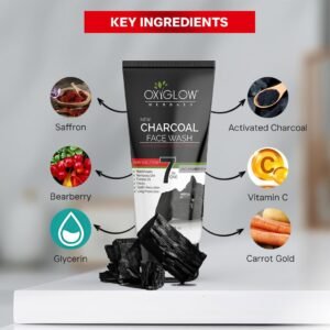 OxyGlow Herbals 7 in 1 Charcoal Face Wash | Deep Exfoliation, Oil & Dirt Removal, Dark Spot Care – 100g