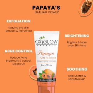 OxyGlow Papaya Face Wash | Deep Cleansing, Anti-Pigmentation & Skin Brightening – 100g