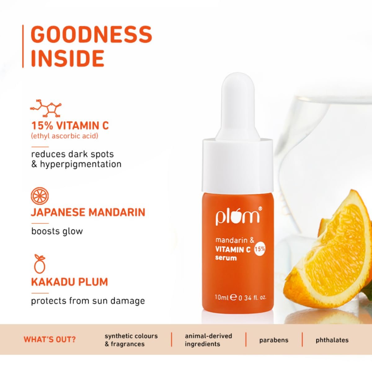 Plum 15% Vitamin C Serum with Kakadu Plum & Mandarin – Fades Dark Spots & Brightens Skin – 10ml - Image 7
