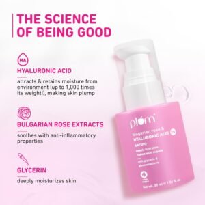 Plum 2% Hyaluronic Acid Serum with Bulgarian Rose – Deep Hydration for Plump, Bouncy Skin – 30ml