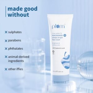 Plum 2% Niacinamide Face Wash with Rice Water – Brightening, Hydrating & Gentle Cleanser – 100ml