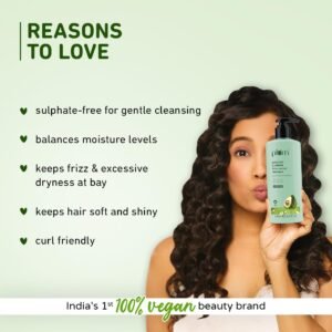 Plum Avocado & Argan Frizz Control Shampoo – For Curly, Wavy & Frizzy Hair, 250ml