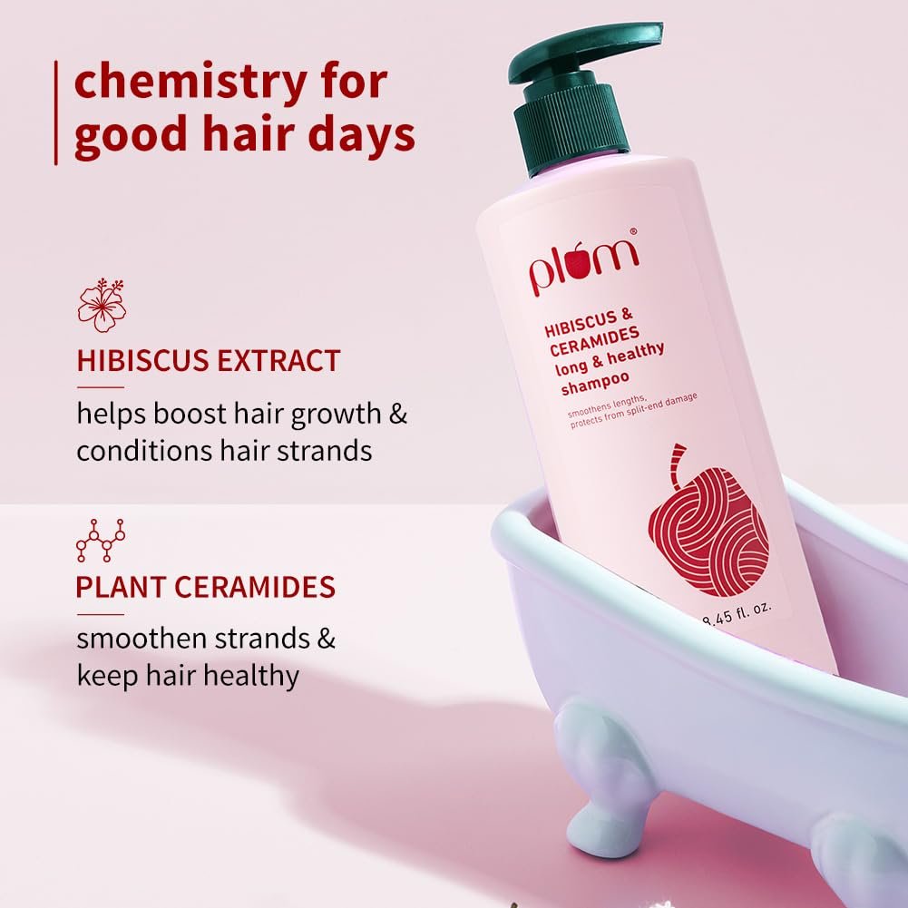 Plum Hibiscus & Ceramides Shampoo – Hydrating, Strengthening & Split-End Prevention, 250ml - Image 2